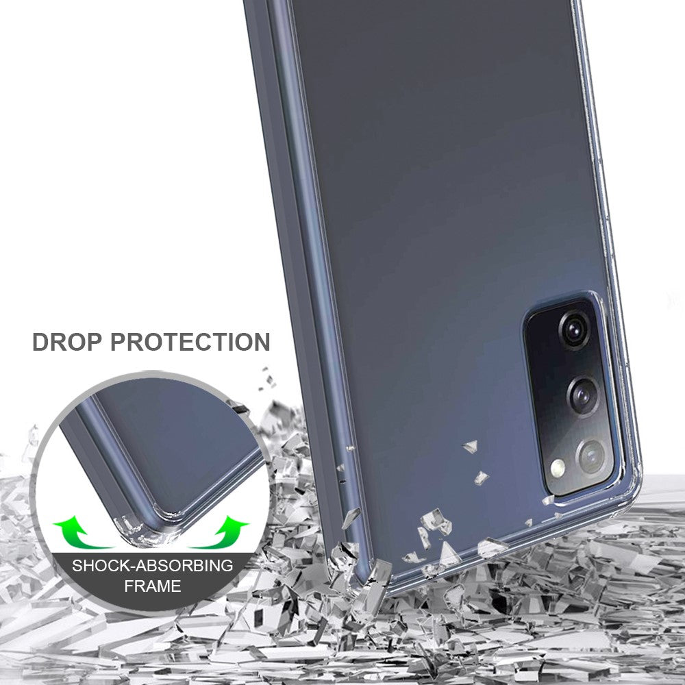 For Samsung Galaxy S20 FE 4G/5G/S20 Lite/S20 FE 2022 Anti-Scratch Shock Absorption Crystal Clear Acrylic + TPU Hybrid Case