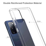 For Samsung Galaxy S20 FE 4G/5G/S20 Lite/S20 FE 2022 Anti-Scratch Shock Absorption Crystal Clear Acrylic + TPU Hybrid Case