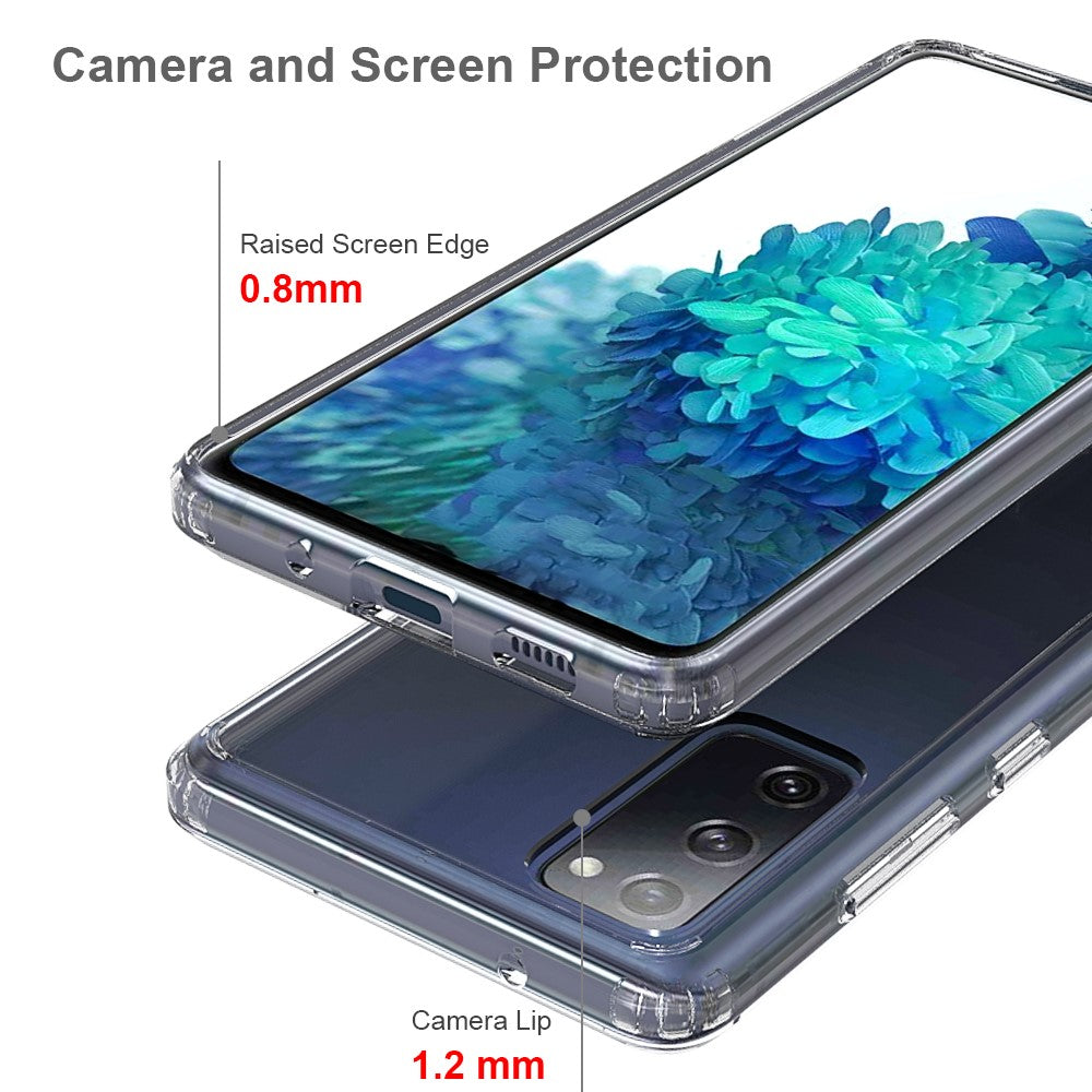 For Samsung Galaxy S20 FE 4G/5G/S20 Lite/S20 FE 2022 Anti-Scratch Shock Absorption Crystal Clear Acrylic + TPU Hybrid Case