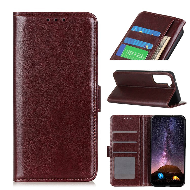 Crazy Horse Wallet Stand Leather Protector Cover for Samsung Galaxy S21+