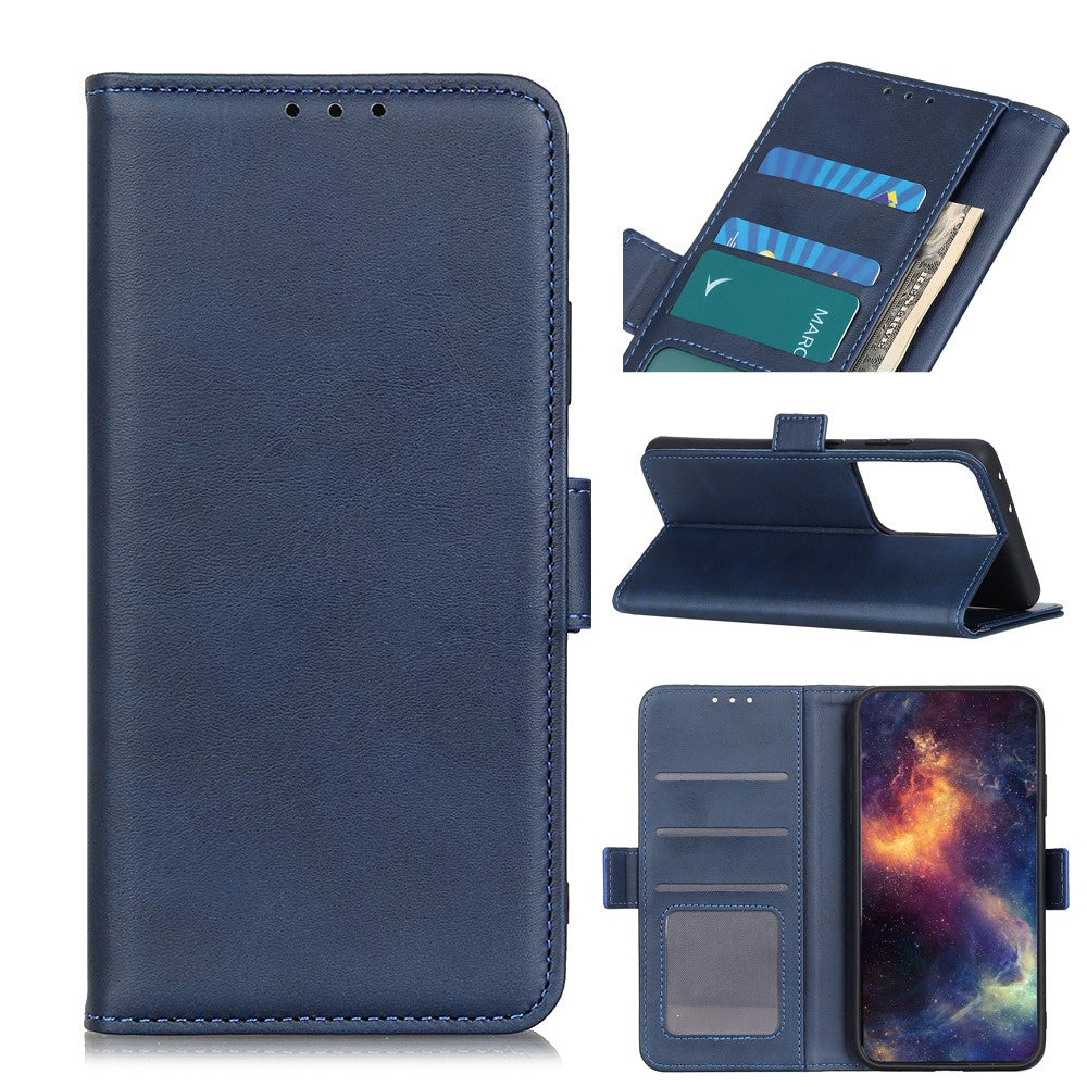 Protective Stand Magnetic Closure Leather Phone Shell for Samsung Galaxy S21 Ultra 5G