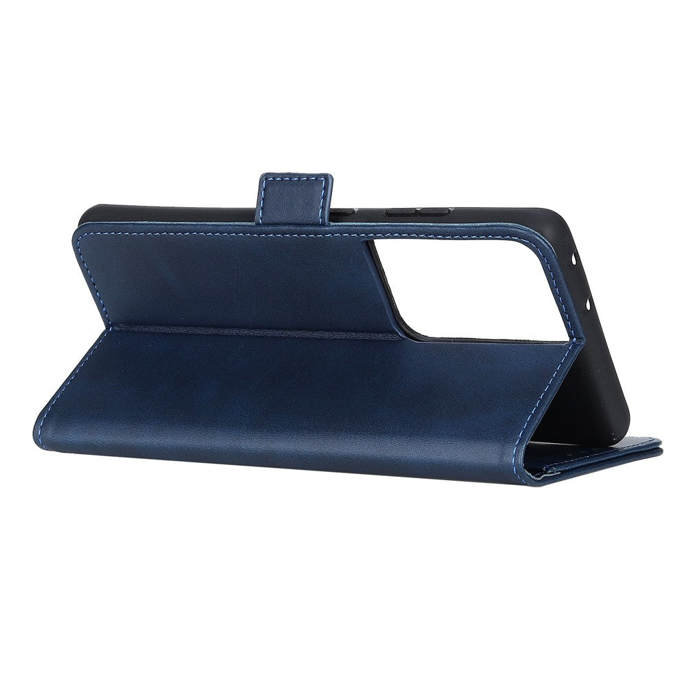 Protective Stand Magnetic Closure Leather Phone Shell for Samsung Galaxy S21 Ultra 5G