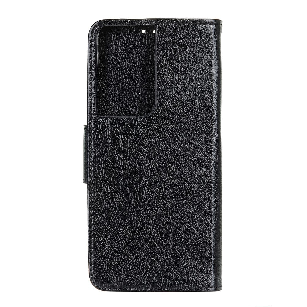 Magnetiskt Nappa-texturerat Splitläder Folio Flip-fodral för Samsung Galaxy S21 Ultra 5G