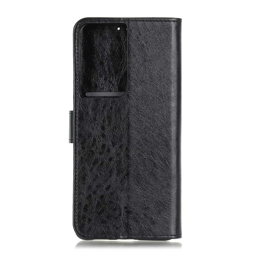 Samsung Galaxy S21 Ultra 5G Magnetiskt Crazy Horse-skinn Läderplånbok mobilfodral Flipfodral
