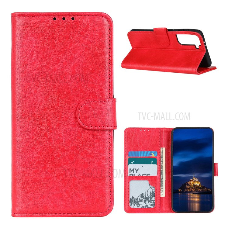 Crazy Horse Wallet Stand Leather Folio Cover for Samsung Galaxy S21 Plus