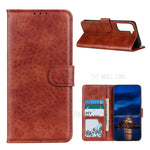 Crazy Horse Wallet Stand Leather Folio Cover for Samsung Galaxy S21 Plus