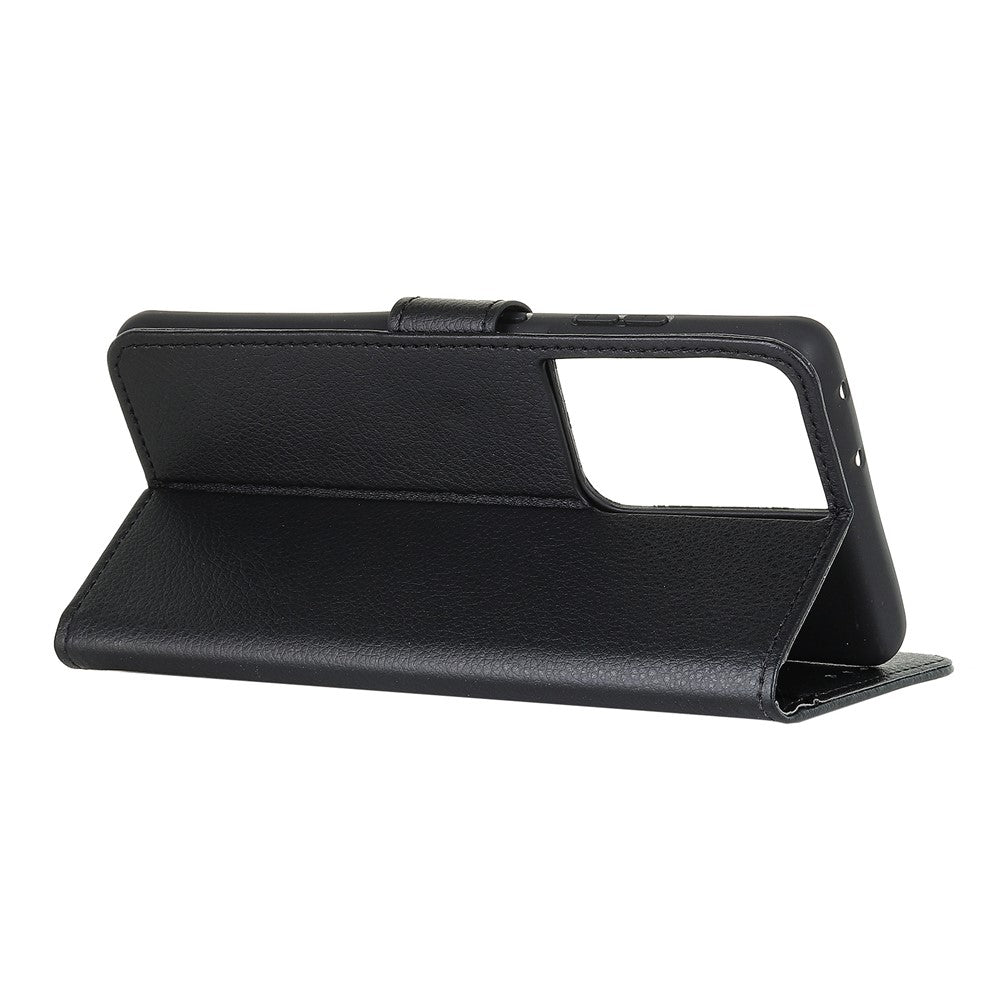 Litchi Texture Wallet Stand Läderskyddsskal till Samsung Galaxy S21 Ultra 5G