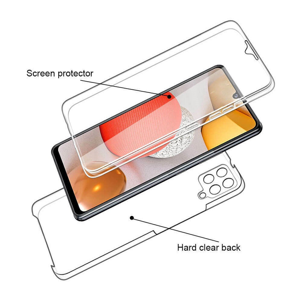 Full Protective Case for Samsung Galaxy A42 5G Hybrid PET + TPU + Acrylic Clear Shell