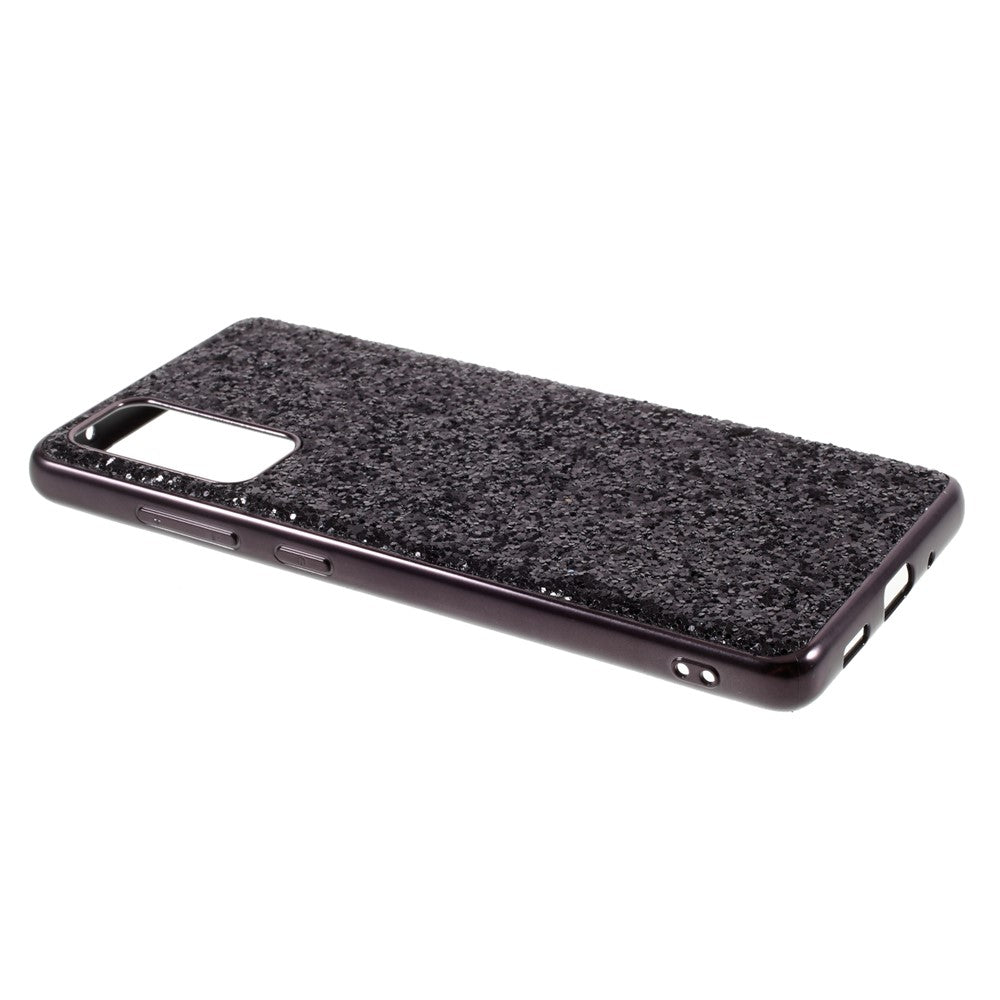 For Samsung Galaxy S20 FE 4G/5G/S20 Lite/S20 FE 2022 Glittering Sequins Design Plated TPU Frame + PC Hybrid Shell Case