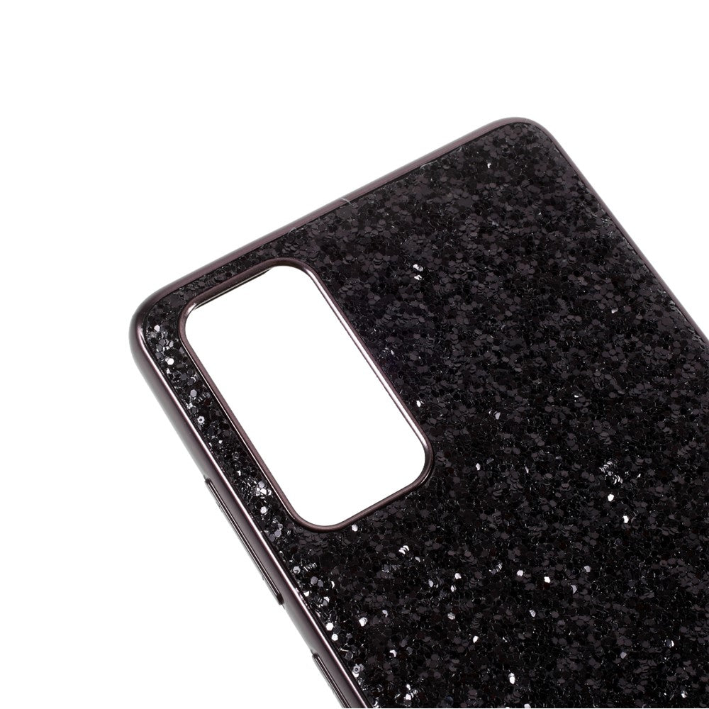 For Samsung Galaxy S20 FE 4G/5G/S20 Lite/S20 FE 2022 Glittering Sequins Design Plated TPU Frame + PC Hybrid Shell Case