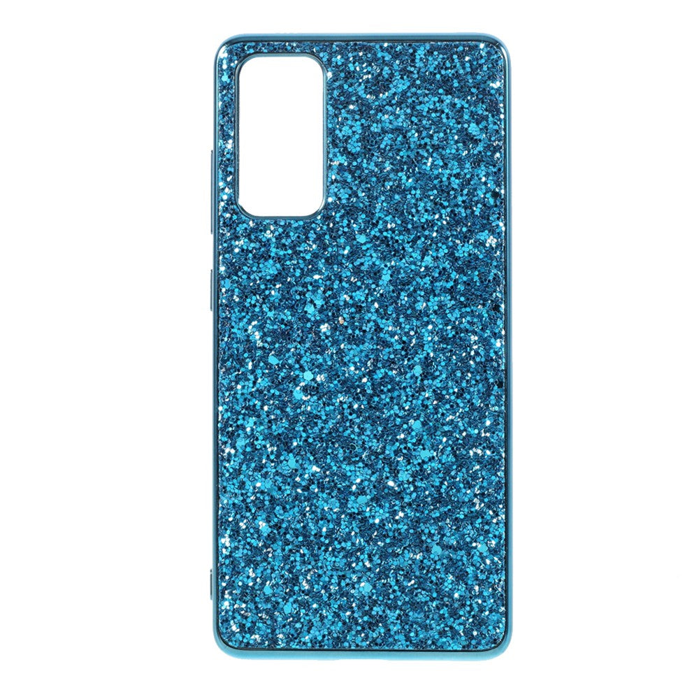 For Samsung Galaxy S20 FE 4G/5G/S20 Lite/S20 FE 2022 Glittering Sequins Design Plated TPU Frame + PC Hybrid Shell Case