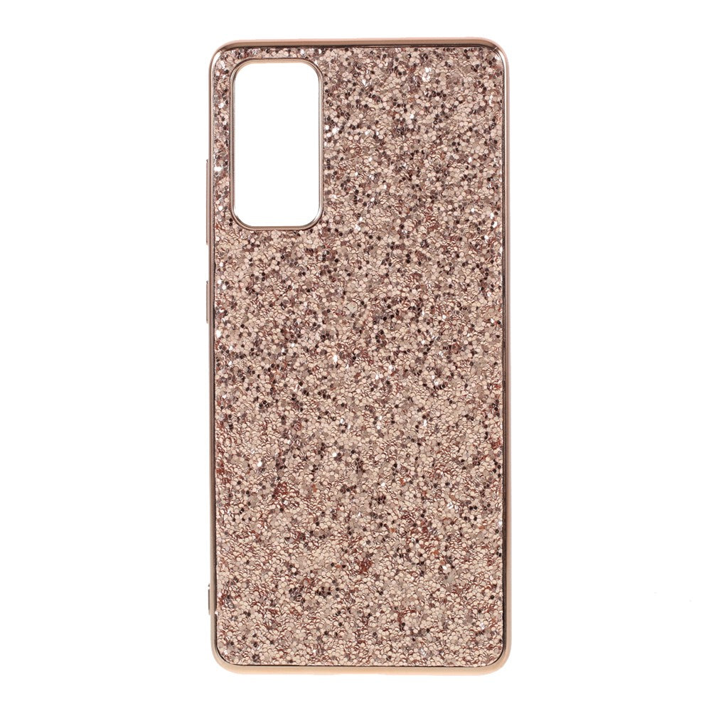 For Samsung Galaxy S20 FE 4G/5G/S20 Lite/S20 FE 2022 Glittering Sequins Design Plated TPU Frame + PC Hybrid Shell Case