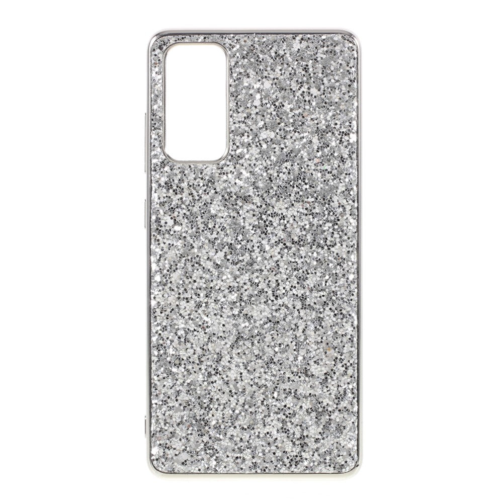 For Samsung Galaxy S20 FE 4G/5G/S20 Lite/S20 FE 2022 Glittering Sequins Design Plated TPU Frame + PC Hybrid Shell Case