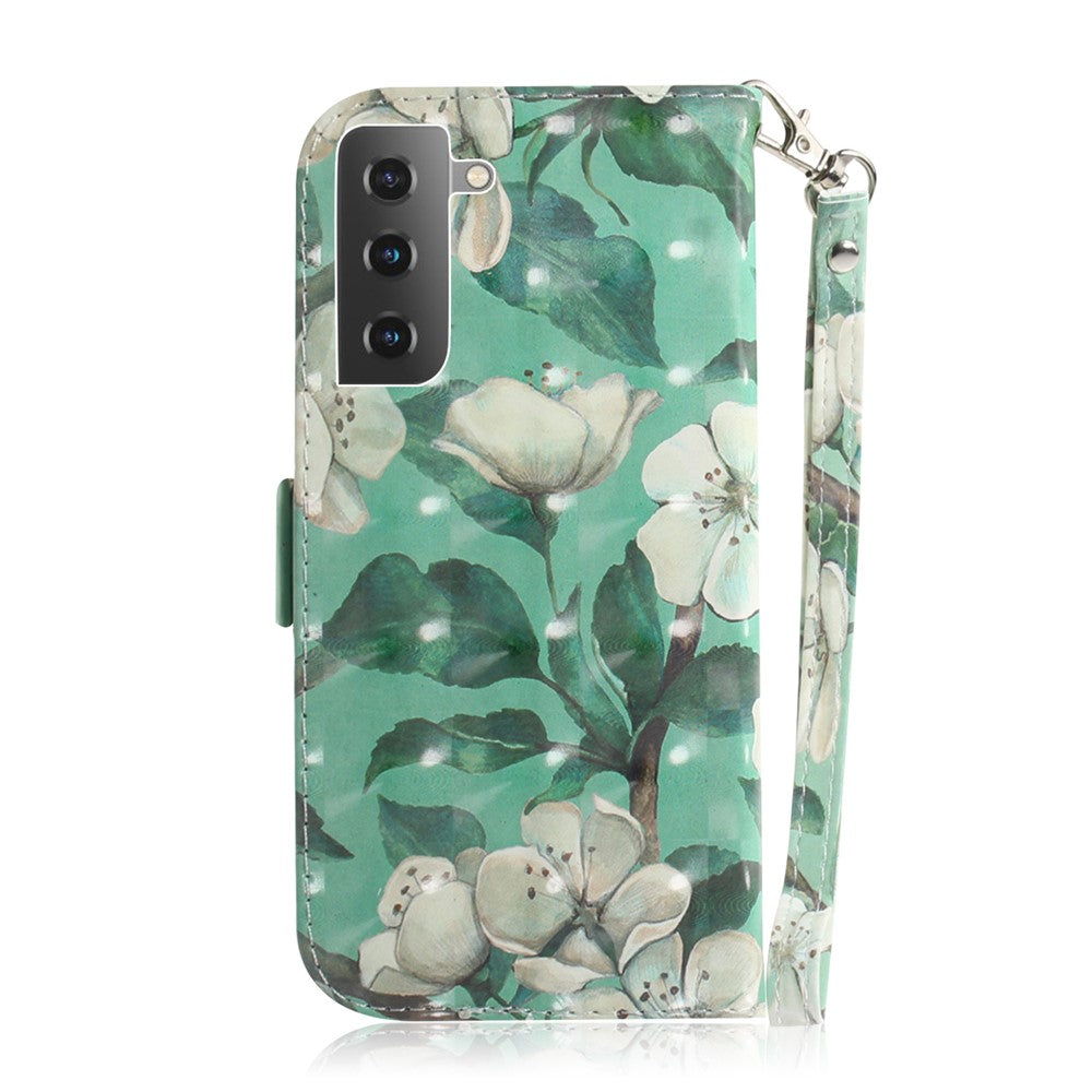 Light Spot Decor Pattern Printing Wallet Stand Leather Phone Casing with Strap for Samsung Galaxy S21 5G/S21 4G