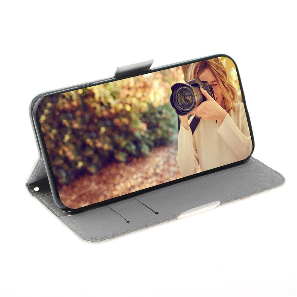 Light Spot Decor Pattern Printing Wallet Stand Leather Phone Casing with Strap for Samsung Galaxy S21 5G/S21 4G