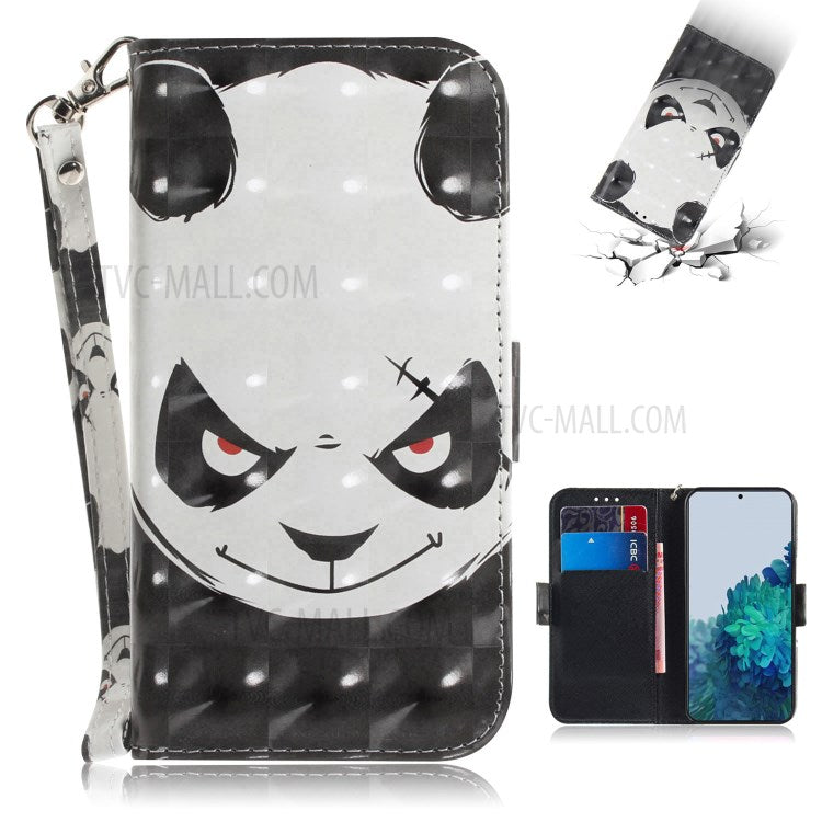 Light Spot Decor Pattern Printing Wallet Stand Leather Phone Casing with Strap for Samsung Galaxy S21 5G/S21 4G