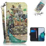 Light Spot Decor Pattern Printing Wallet Stand Leather Phone Casing with Strap for Samsung Galaxy S21 5G/S21 4G