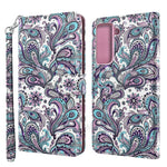 Light Spot Decor Pattern Printing Wallet Stand Leather Phone Casing with Strap for Samsung Galaxy S21+ 5G