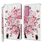 Light Spot Decor Pattern Printing Wallet Stand Leather Phone Casing with Strap for Samsung Galaxy S21+ 5G