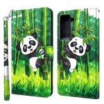 Light Spot Decor Pattern Printing Wallet Stand Leather Phone Casing with Strap for Samsung Galaxy S21+ 5G