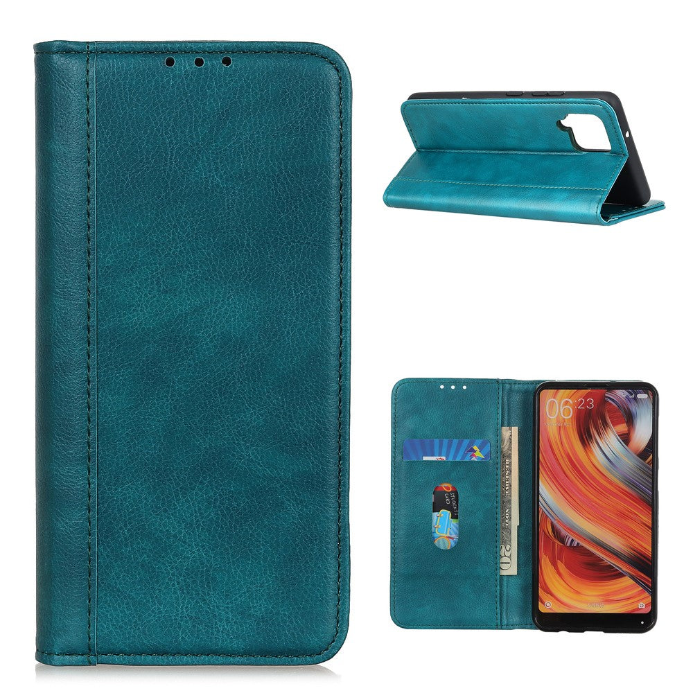 Retro-stil Delat Läderfodral med Plånbok + Stativ för Samsung Galaxy A12