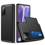 Samsung Galaxy S20 FE 4G/5G/S20 Lite/S20 FE 2022 Reptålig glidande korthållare i plast + TPU-skal
