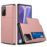 Samsung Galaxy S20 FE 4G/5G/S20 Lite/S20 FE 2022 Reptålig glidande korthållare i plast + TPU-skal