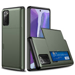 Samsung Galaxy S20 FE 4G/5G/S20 Lite/S20 FE 2022 Reptålig glidande korthållare i plast + TPU-skal