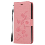 Butterfly Flowers Imprinting Leather Cover with Wallet and Case for Samsung Galaxy S21 Ultra 5G
