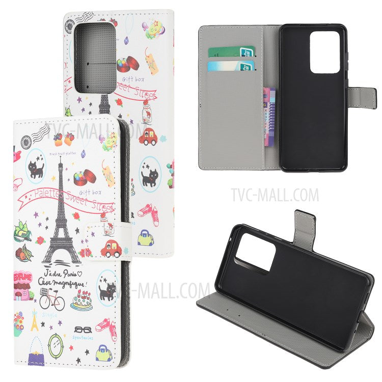 Wallet Stand Leather Pattern Printing Protective Case for Samsung Galaxy S30 Ultra/S21 Ultra