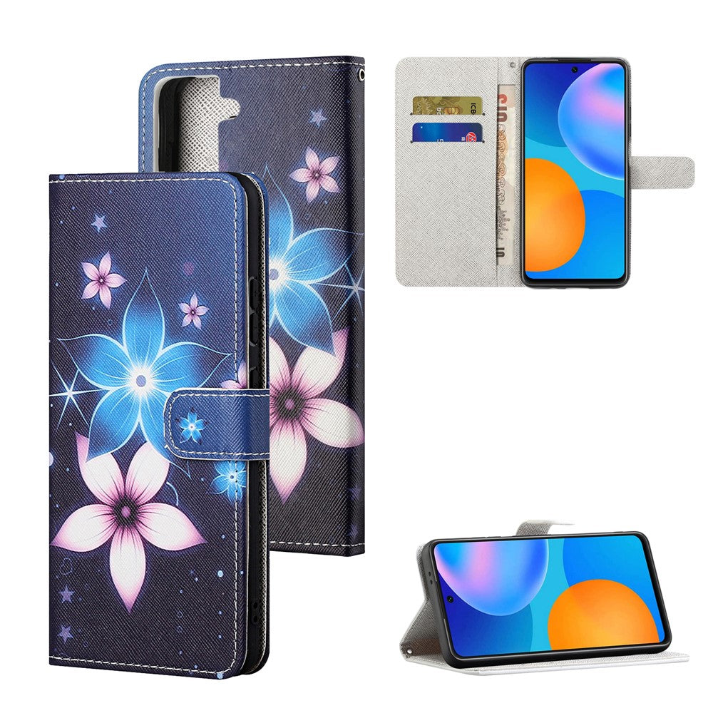 Pattern Printing for Samsung Galaxy S21 5G/S21 4G Cross Texture Leather Wallet Case