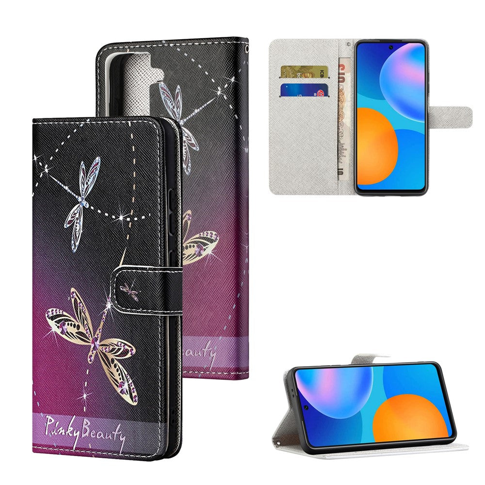 Pattern Printing for Samsung Galaxy S21 5G/S21 4G Cross Texture Leather Wallet Case