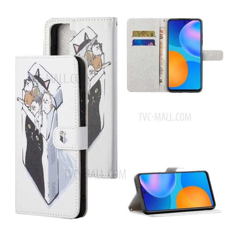 Pattern Printing for Samsung Galaxy S21 5G/S21 4G Cross Texture Leather Wallet Case