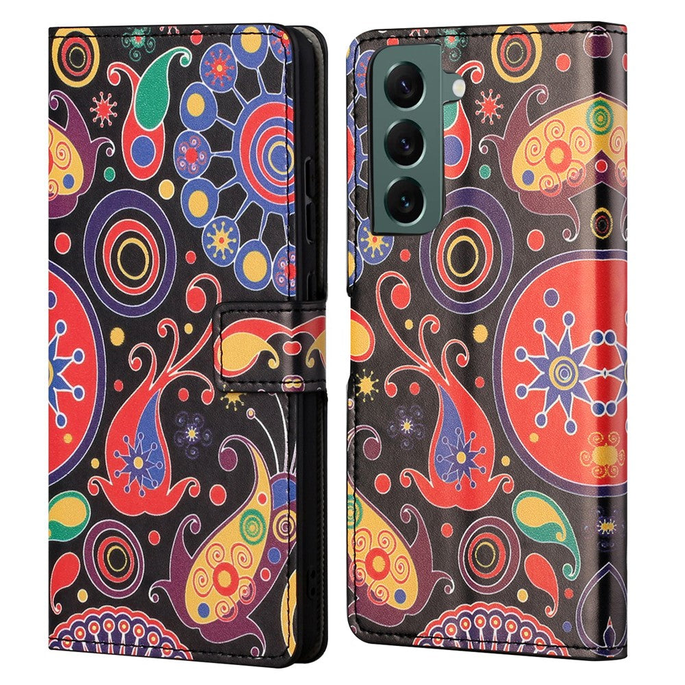Wallet Stand Leather Pattern Printing Protective Case for Samsung Galaxy S21 5G/S21 4G Cell Phone Accessory