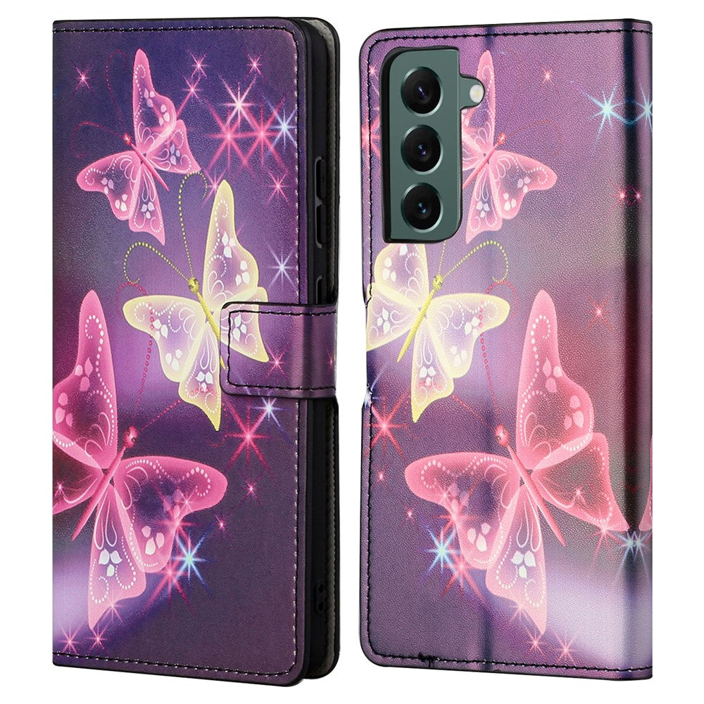 Wallet Stand Leather Pattern Printing Protective Case for Samsung Galaxy S21 5G/S21 4G Cell Phone Accessory