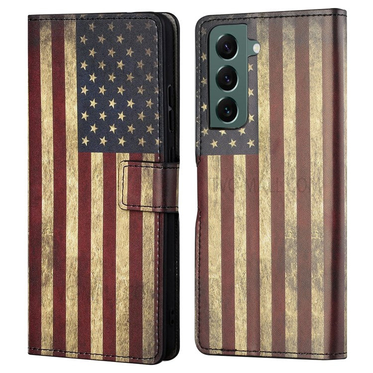 Wallet Stand Leather Pattern Printing Protective Case for Samsung Galaxy S21 5G/S21 4G Cell Phone Accessory