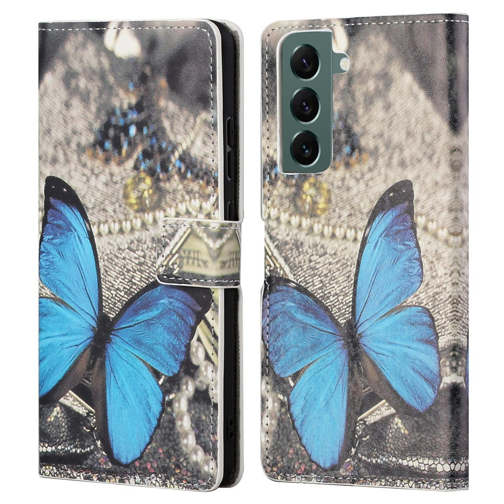 Wallet Stand Leather Pattern Printing Protective Case for Samsung Galaxy S21 5G/S21 4G Cell Phone Accessory