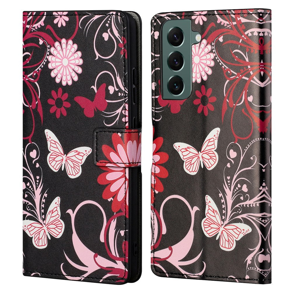 Wallet Stand Leather Pattern Printing Protective Case for Samsung Galaxy S21 5G/S21 4G Cell Phone Accessory