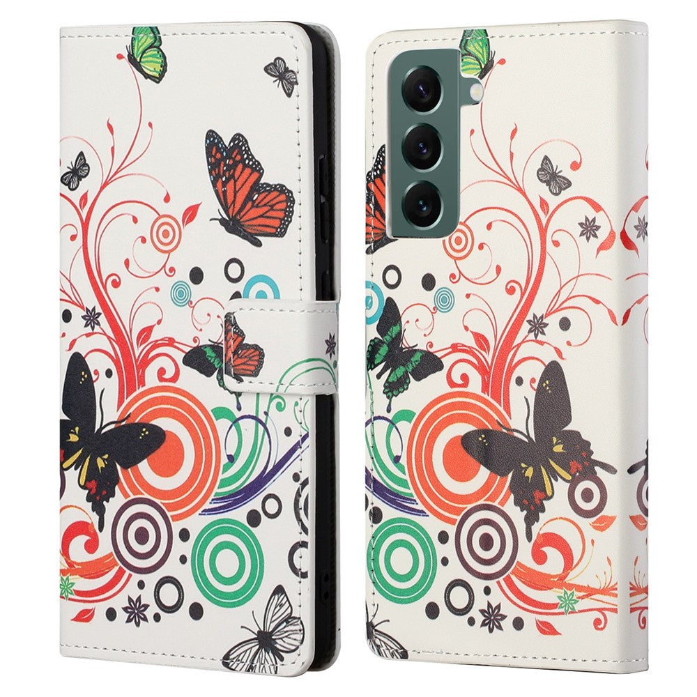 Wallet Stand Leather Pattern Printing Protective Case for Samsung Galaxy S21 5G/S21 4G Cell Phone Accessory