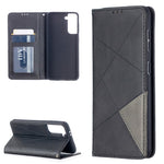Auto-Absorbed Geometric Pattern Leather Case with Card Slots for Samsung Galaxy S21 4G / 5G
