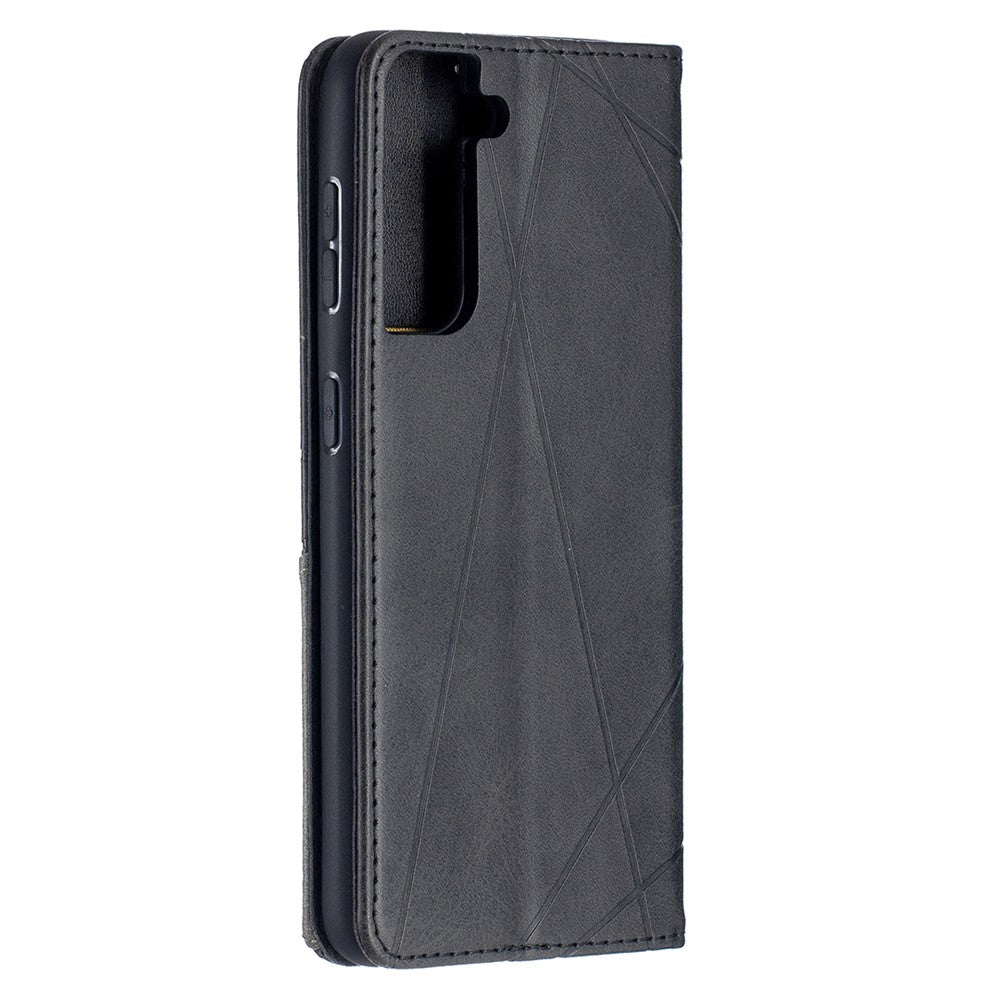 Auto-Absorbed Geometric Pattern Leather Case with Card Slots for Samsung Galaxy S21 4G / 5G