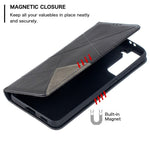 Auto-Absorbed Geometric Pattern Leather Case with Card Slots for Samsung Galaxy S21 4G / 5G