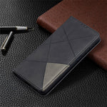 Auto-Absorbed Geometric Pattern Leather Case with Card Slots for Samsung Galaxy S21 4G / 5G