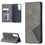 Auto-Absorbed Geometric Pattern Leather Case with Card Slots for Samsung Galaxy S21 4G / 5G