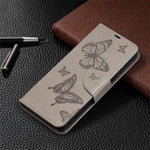 Plånboksfodral med fjärilsmönster i läder för Samsung Galaxy S21 Ultra 5G
