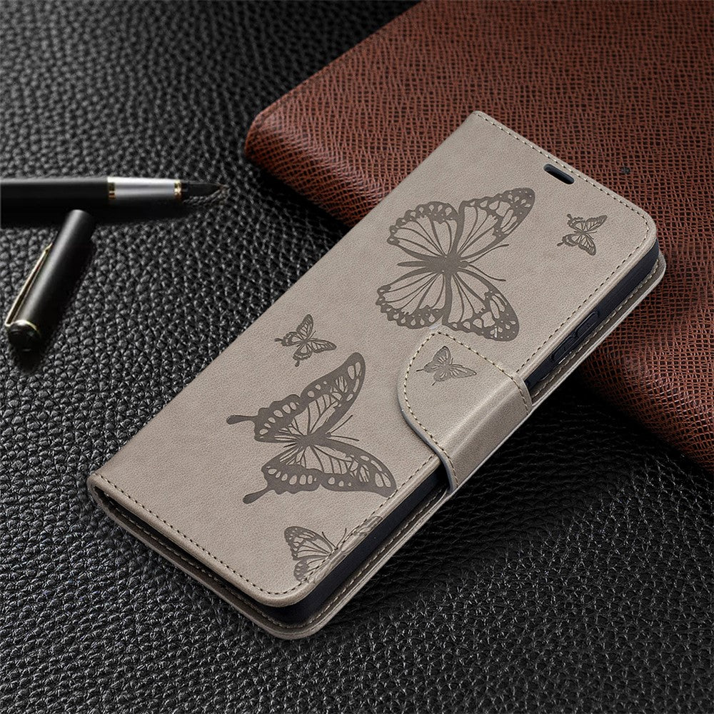 Plånboksfodral med fjärilsmönster i läder för Samsung Galaxy S21 Ultra 5G