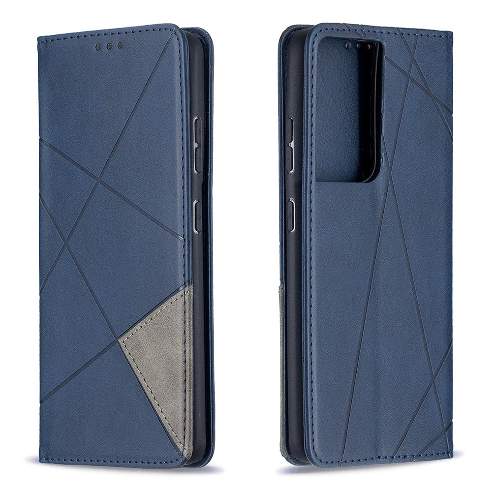 Geometric Pattern Stand Leather Case with Card Slots for Samsung Galaxy S21 Ultra 5G