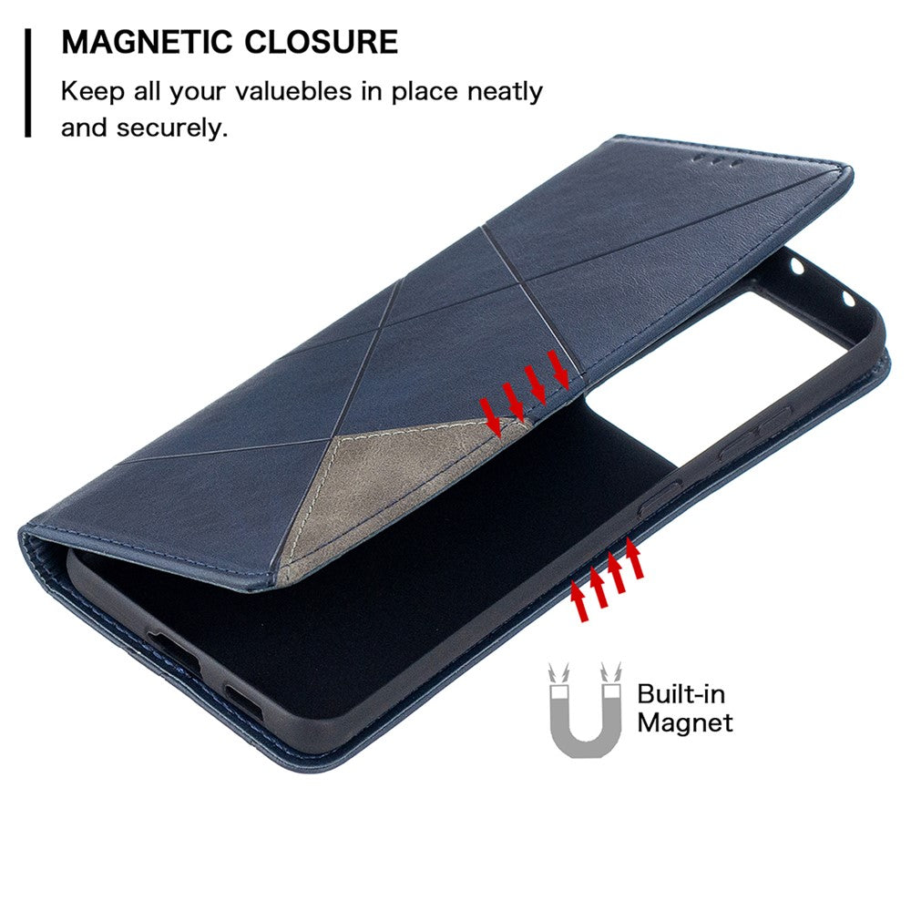 Geometric Pattern Stand Leather Case with Card Slots for Samsung Galaxy S21 Ultra 5G
