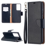 Litchi Skin Plånboksfodral i Läder till Samsung Galaxy S21 Ultra 5G