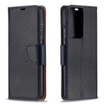 Litchi Skin Plånboksfodral i Läder till Samsung Galaxy S21 Ultra 5G